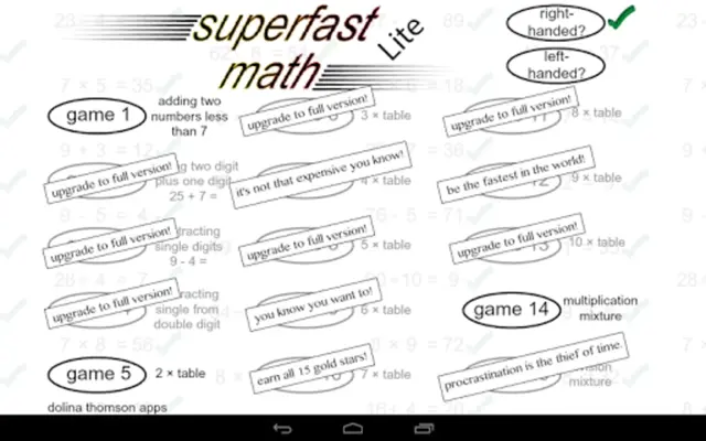 SuperfastMathLite android App screenshot 1